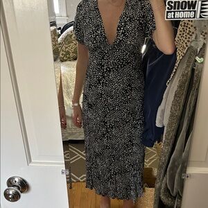 Black and White Patterned Women's Dress